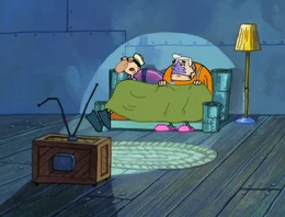 Mermaid Man's missing gloves.