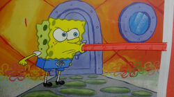 RIPPED PANTS SPONGEBOB SQUAREPANTS ORIGINAL PRODUCTION CEL CELL