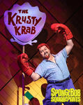 Brian Ray Norris as Mr. Krabs in the Broadway musical