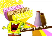 The laughing SpongeBob used on the Purple & Brown & Yellow Marathon event.