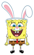 SpongeBob wearing bunny ears stock art