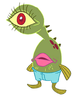 Rock Bottom clerk fish model pose
