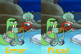 Squidward's neck error in The Lost Mattress