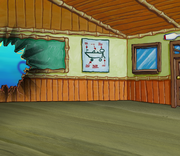 Mrs Puff's Boating School with destroyed wall background