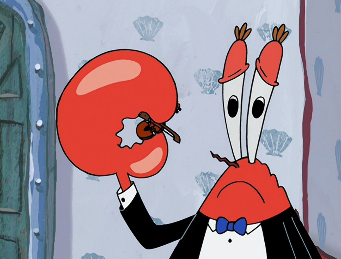 Mr Krabs playing world&#39;s smallest violin