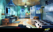 Concept art of SpongeBob's kitchen at the Krusty Krab.