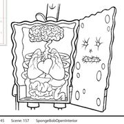 SpongeBob opening his interior