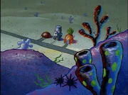 SpongeBob's walkway is missing the rocks.