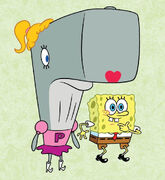 Pearl-waiting-with-SpongeBob