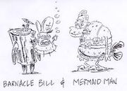 Early Mermaid Man and Barnacle Boy artwork.