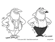 Salesman shark outfits. Taken from episode #1136, "Drive Happy."