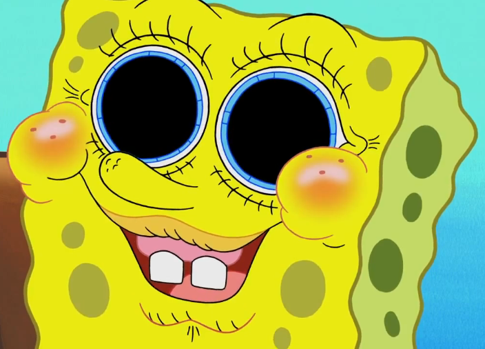 excited face meme spongebob