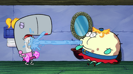 Pearl's missing P on her shirt.