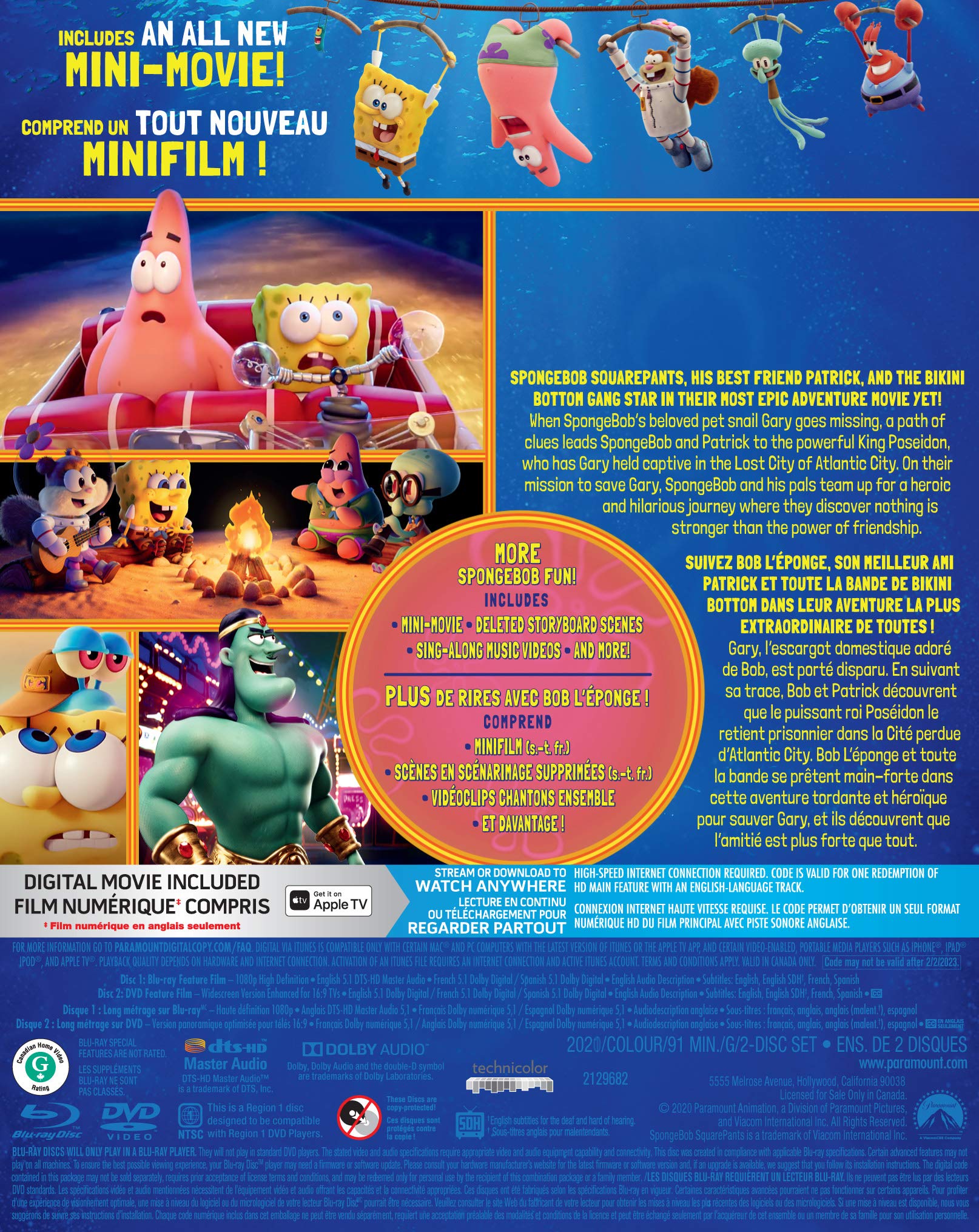 the spongebob squarepants movie blu ray