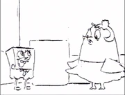 SpongeBob saying, "Can I have his star?" in the original storyboard.