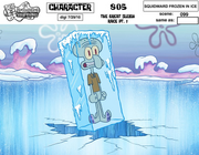 Squidward Frozen In Ice