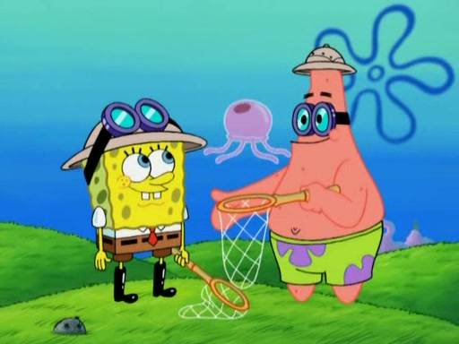 A new diamond painting featuring SpongeBob and Patrick jellyfishing is