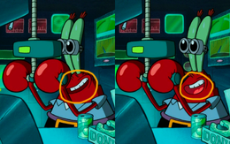 Mr. Krabs' mouth color error in Penny Foolish