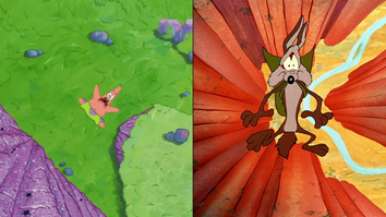 Patrick and Wile E. Coyote fall