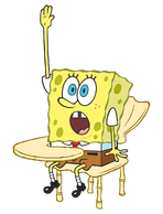 SpongeBob in his desk stock art