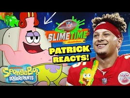 Patrick Reacts to a Football Game! 🏈 - NFL Slimetime - SpongeBob