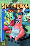 SpongeBob Comics #15 cover Peter painted, as well as an example of a promo material.