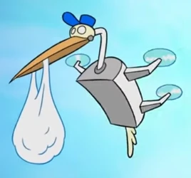 Stork drone model pose