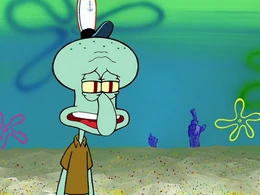 Squidward with eyelids the same color as his skin