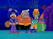 The IJLSA as portrayed by SpongeBob, Patrick, Squidward, and Sandy.