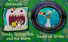 Sandy, SpongeBob and the Worm and Squid on Strike switched