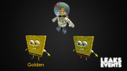 Gold SpongeBob and Sandy models