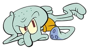 Squidward on the ground stock art