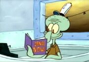 Dance Now magazine squidward holding magazing