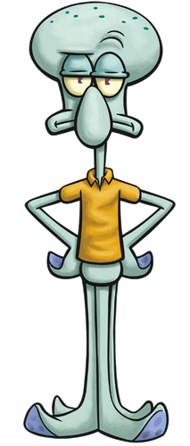 Squidward unhappy stock art