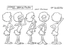 Wiggy Rockstone's model sheet from Pebbles & Bamm. This was used as one of the blueprints for designing the tooth fairy found in this episode.