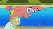 Old Man Walker getting run over by Patrick's stomach.