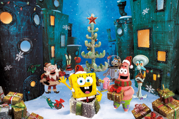 spongebob and patrick christmas wallpaper