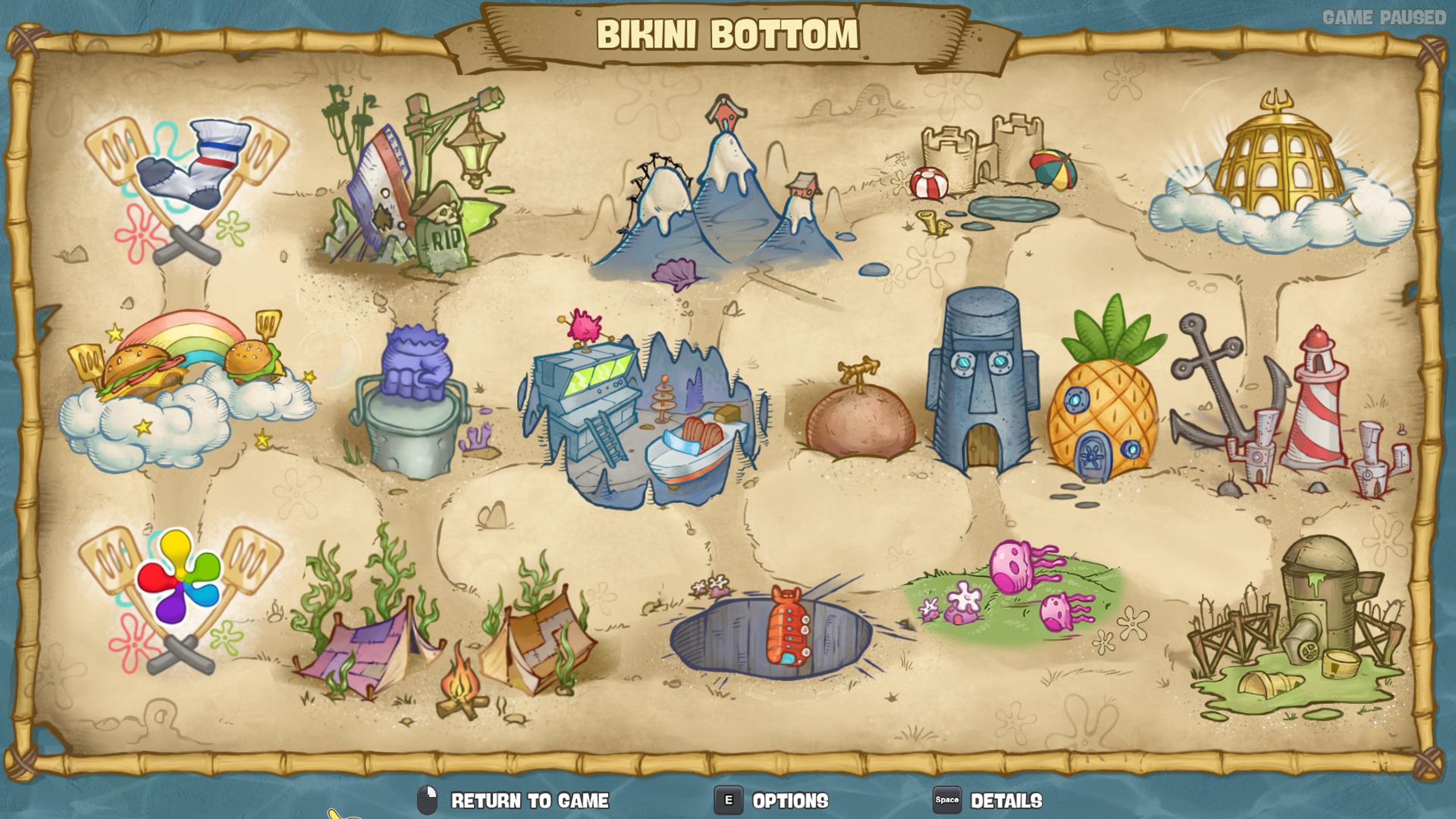 bikini bottom spongebob map