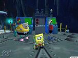 Bob Esponja (en Battle for Bikini Bottom) no sonriendo en la Mermalair con Sireno Man y Chico Percebe (temprano)