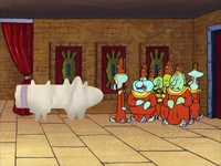 SpongeBob and Patrick disguised as an eel.