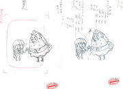 SpongeBob and Mrs Puff sideways layout artwork