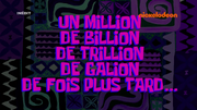 One Million, Zillion, Jillion, Dillion, Cotillion Times Later card from "Escape from Beneath Glove World"