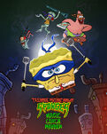 Parody poster of Teenage Mutant Ninja Turtles: Mutant Mayhem posted by the official SpongeBob Twitter.