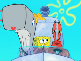 Mr. Krabs' transparent eyes mistake in Mr. Krabs Takes a Vacation