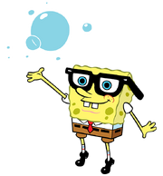 SpongeBob wearing his glasses with bubbles stock art