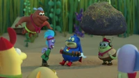 The campers tease Bubble Bass.