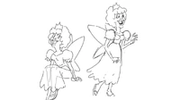 Two sketches of the Tooth Fairy.