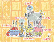 Main cast in 1996, before Mrs. Puff was added