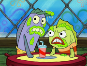 An angry ick-infected Incidental 65 along with Morty.