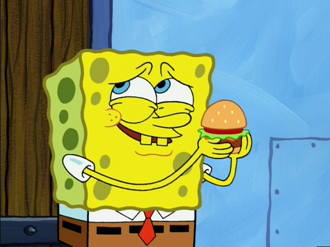 spongebob cooking krabby patty